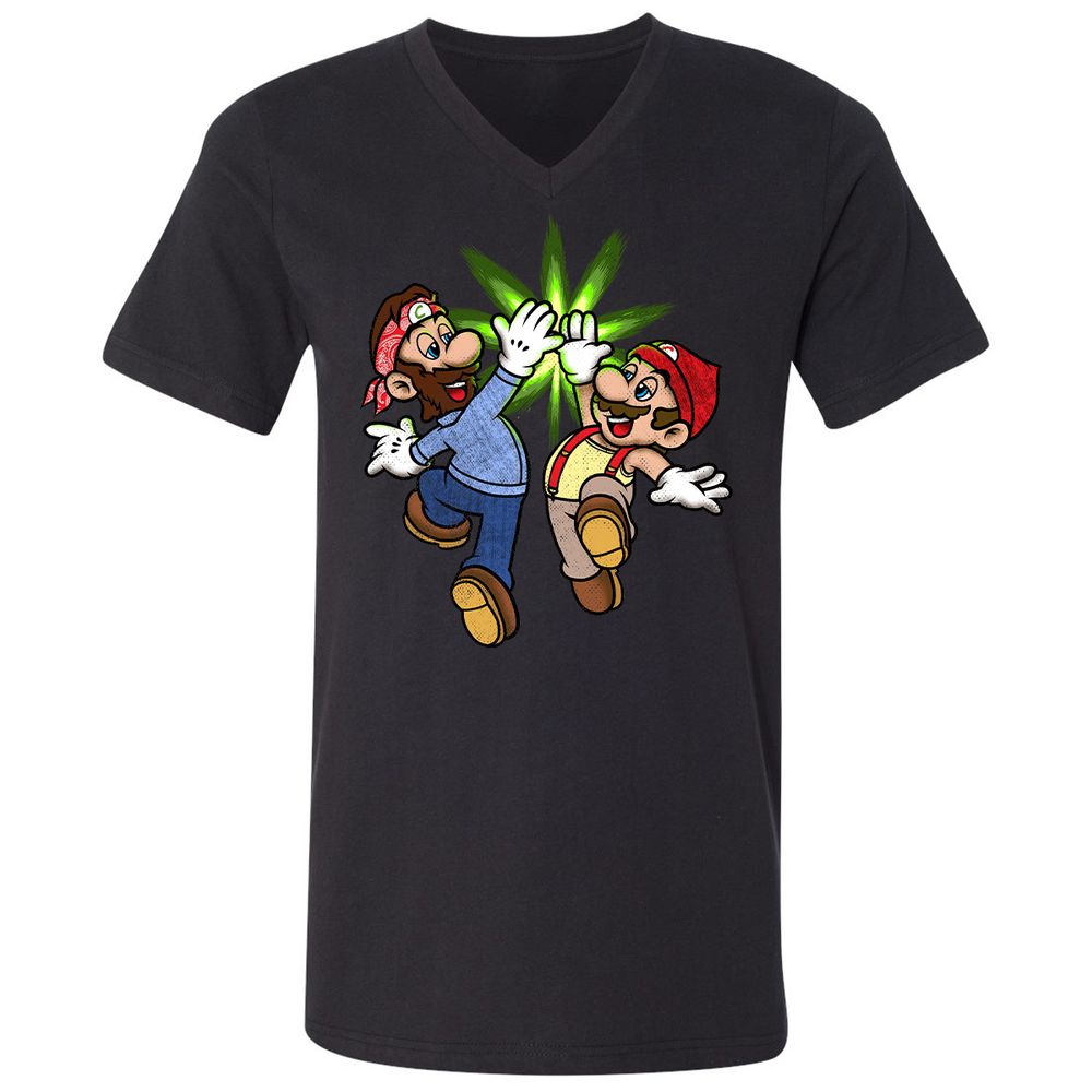 Unisex V-Neck T-Shirt - HKUP1CQE - Black - 1