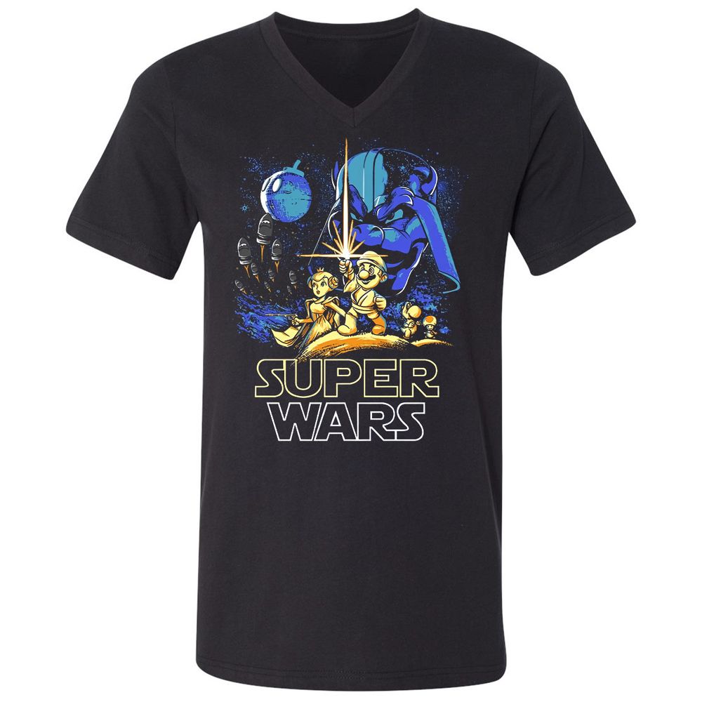 Unisex V-Neck T-Shirt - TZD3G72P - Black - 1