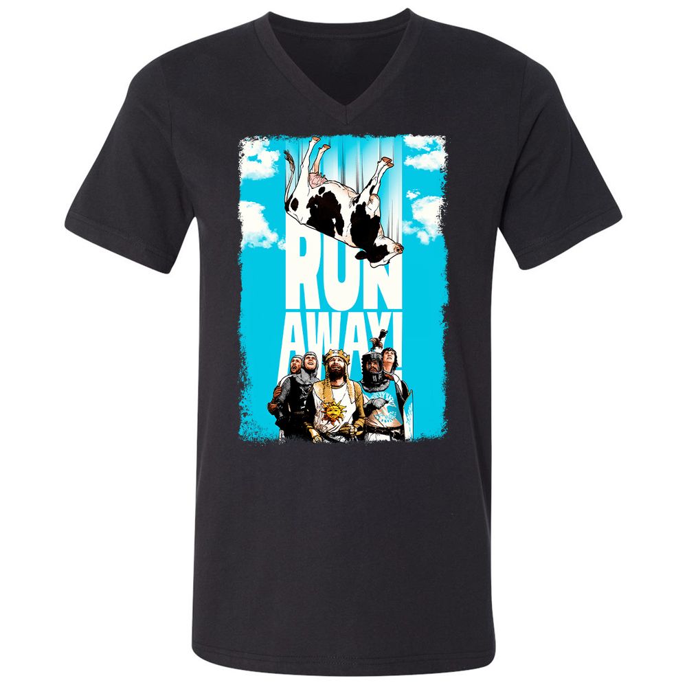 Unisex V-Neck T-Shirt - HV4JJQPW - Black - 1