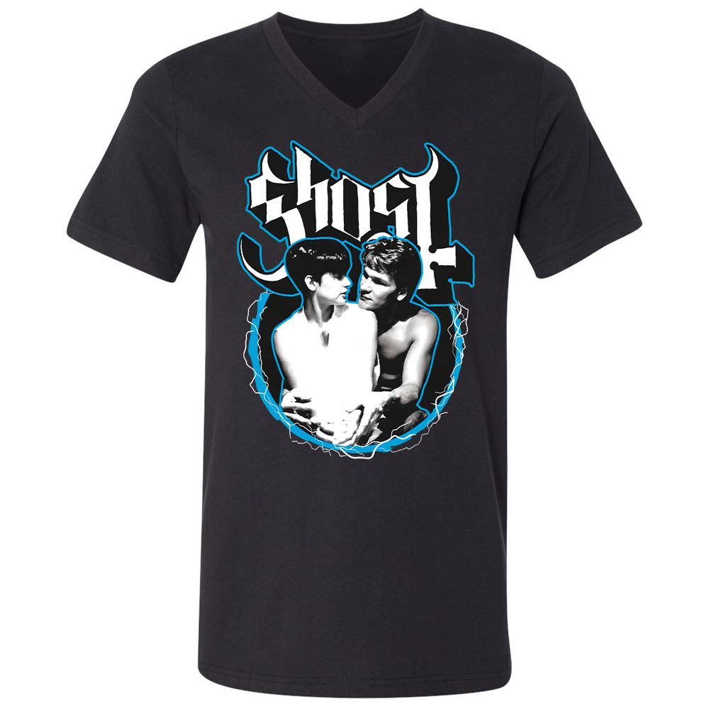 Unisex V-Neck T-Shirt - 5HHKQUC7 - Black - 1