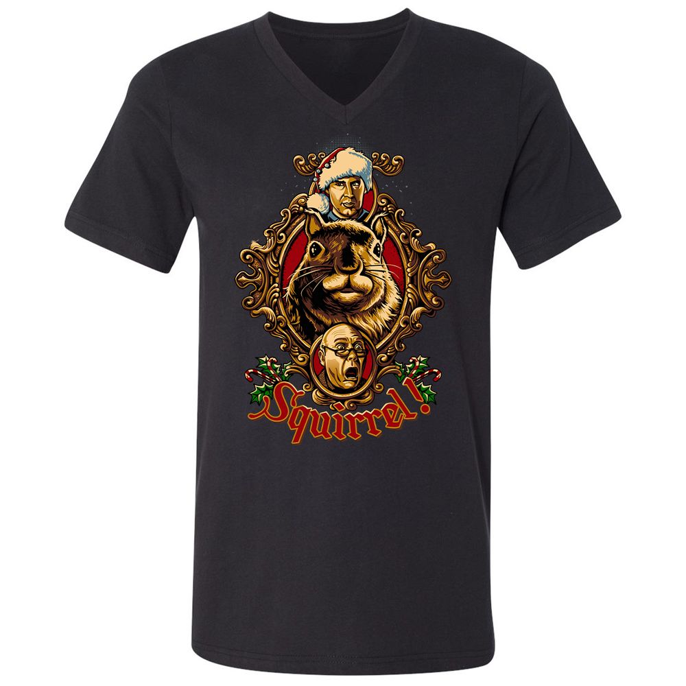 Unisex V-Neck T-Shirt - 2XASG4Y5 - Black - 1
