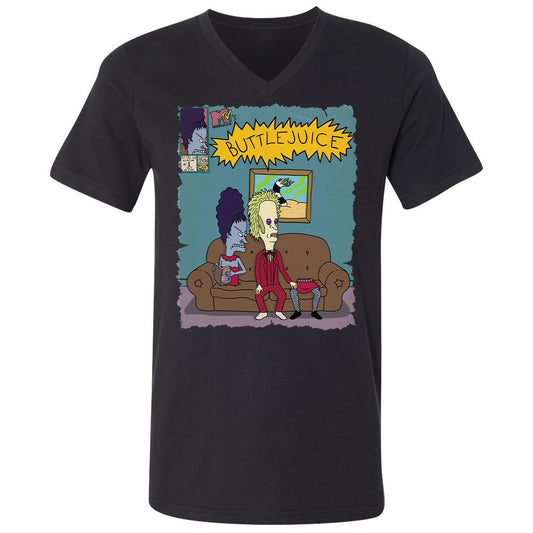 Unisex V-Neck T-Shirt - VS9YVM6L - Black - 1