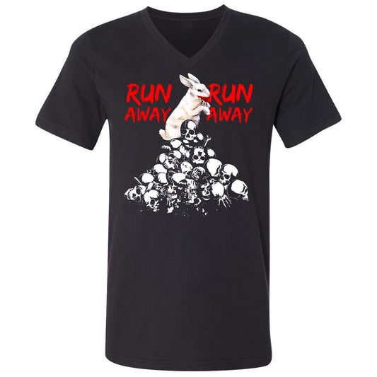 Unisex V-Neck T-Shirt - ZAJ4UGX3 - Black - 1