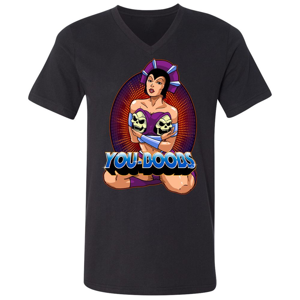 Unisex V-Neck T-Shirt - 829VQMD3 - Black - 1