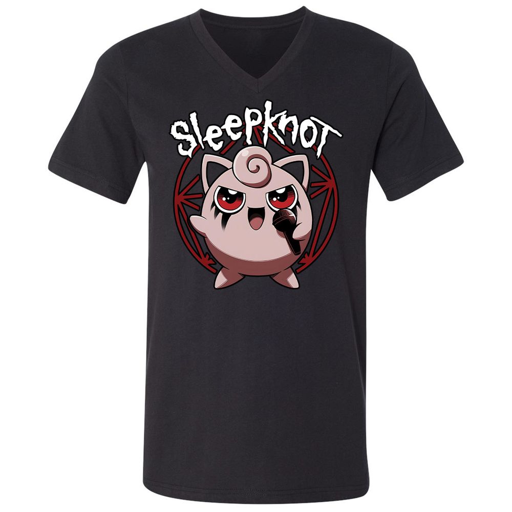 Unisex V-Neck T-Shirt - 26JN4E82 - Black - 1