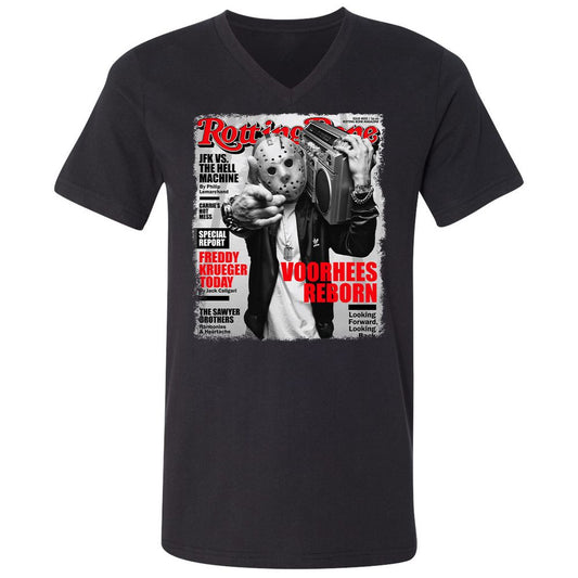 Unisex V-Neck T-Shirt - TPL4MEXV - Black - 1