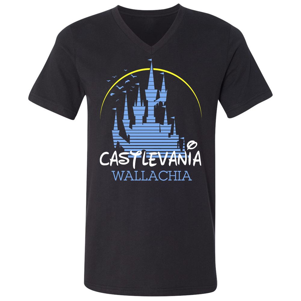 Unisex V-Neck T-Shirt - 6YBFHAHU - Black - 1