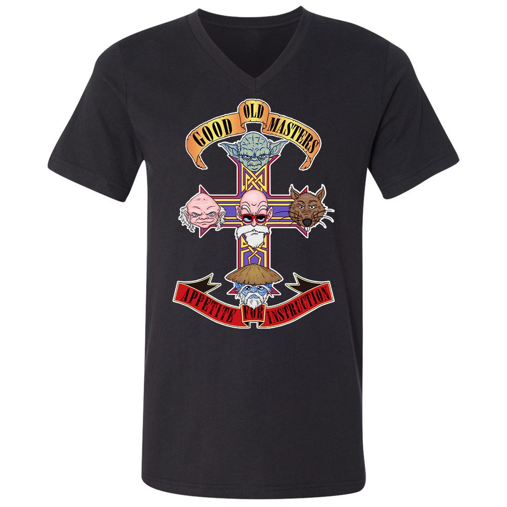 Unisex V-Neck T-Shirt - 25HNKFJU - Black - 1