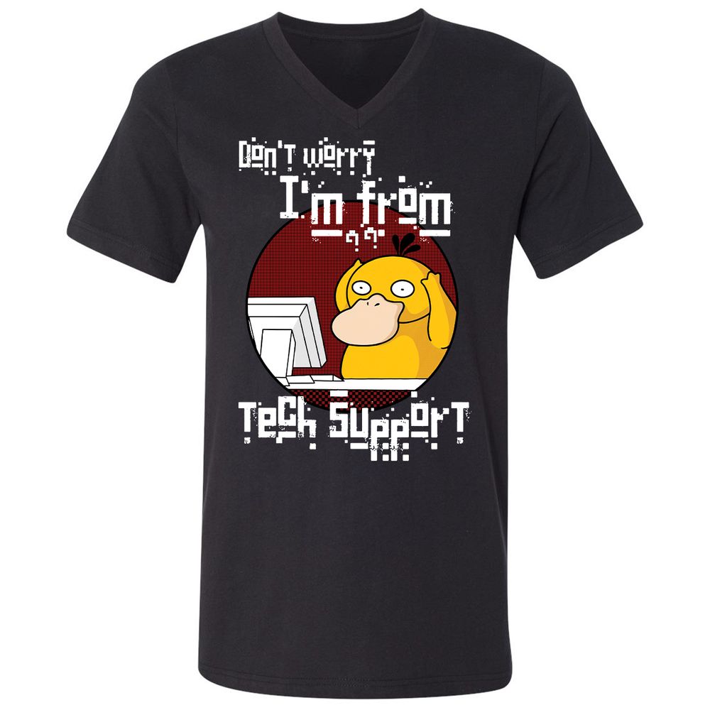 Unisex V-Neck T-Shirt - DV4JXXHJ - Black - 1