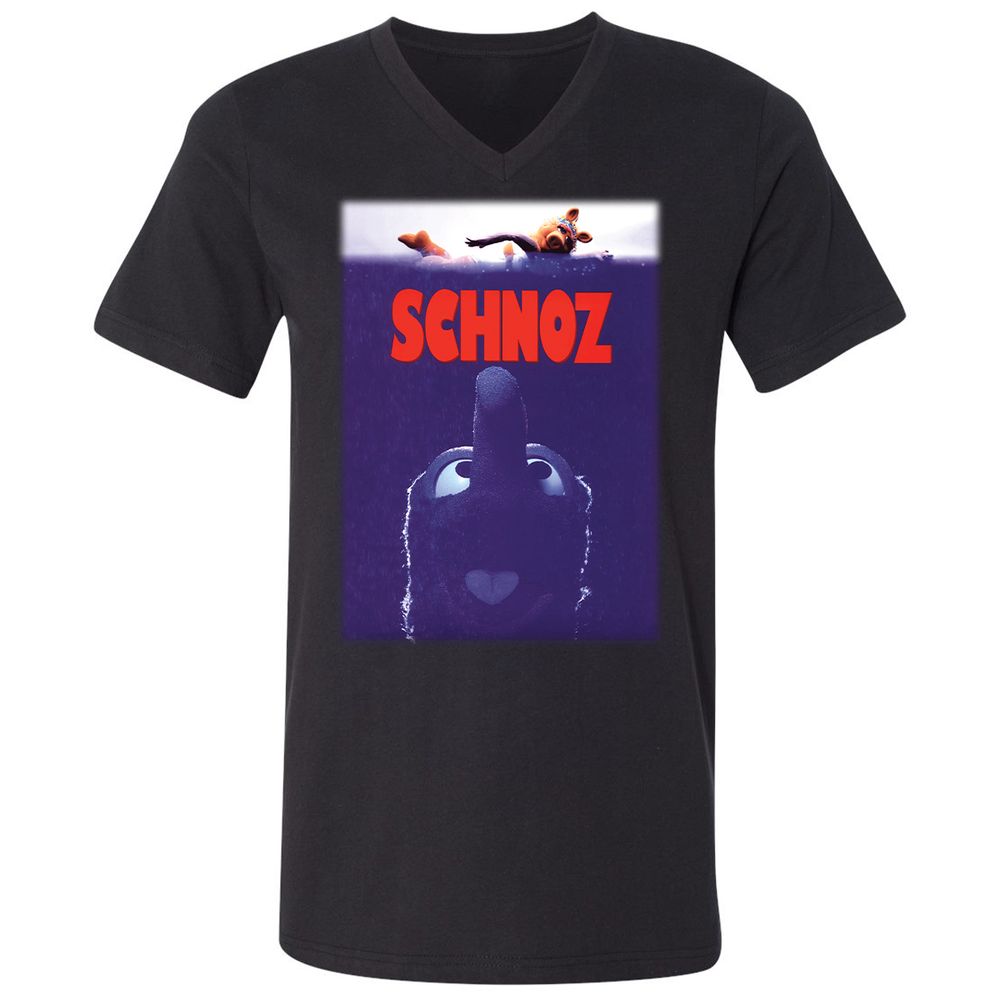 Unisex V-Neck T-Shirt - XKD9BX7R - Black - 1