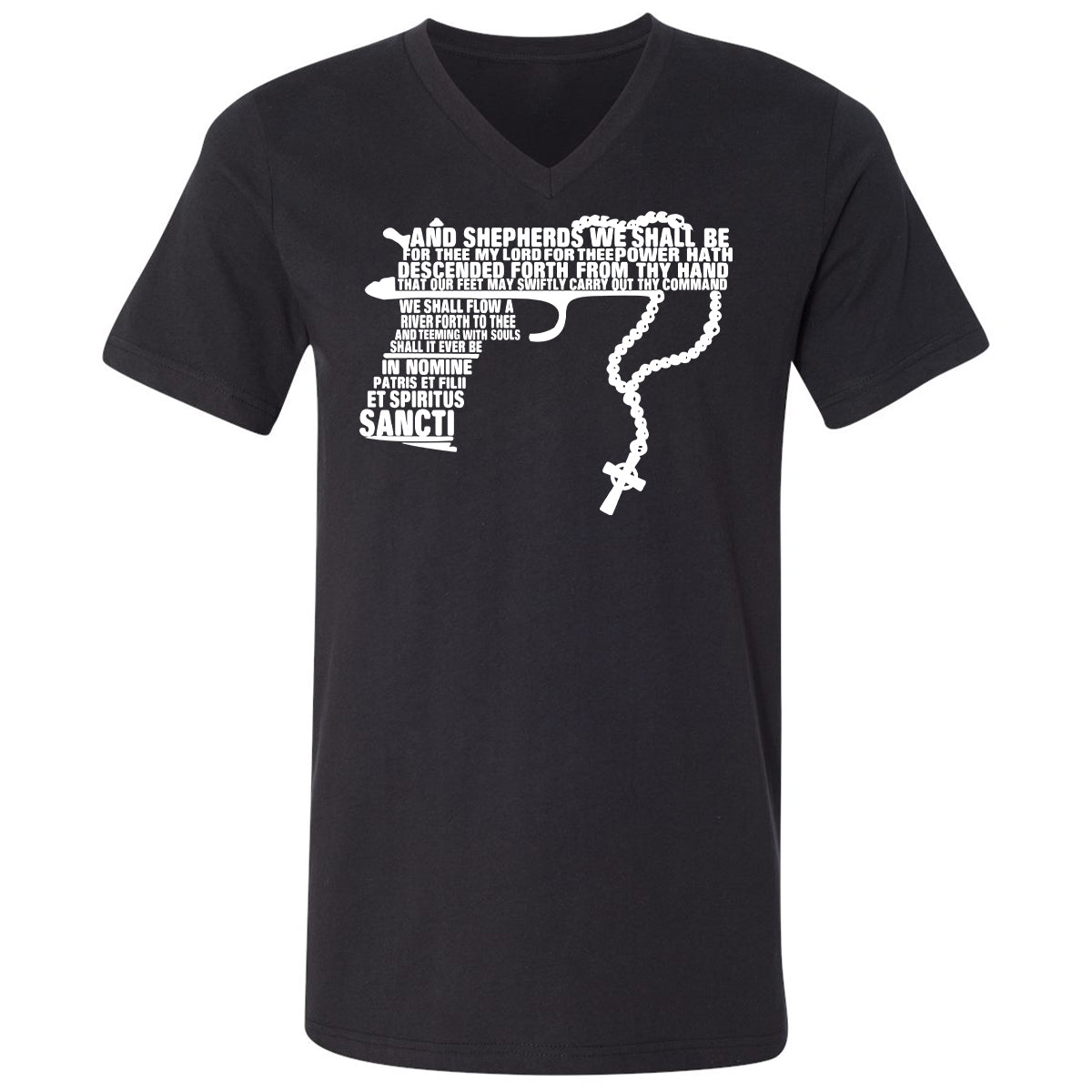 Unisex V-Neck T-Shirt - UCEXX711 - Black - 1