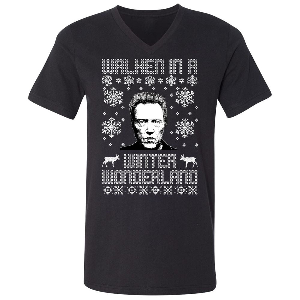 Unisex V-Neck T-Shirt - UHV5Q7KT - Black - 1