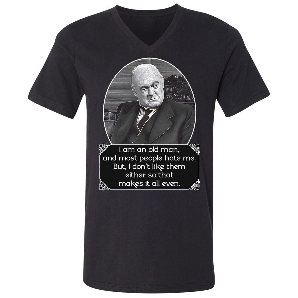 Unisex V-Neck T-Shirt - RBEV3Q57 - Black - 1