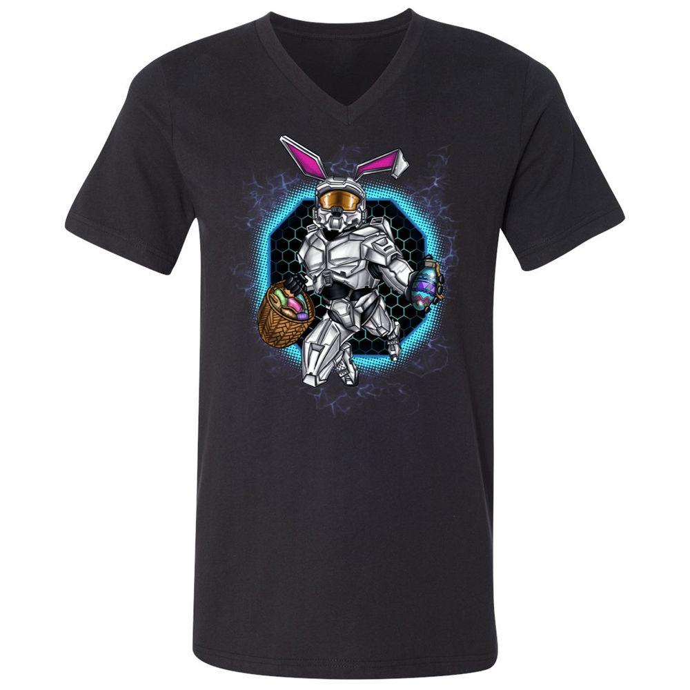 Unisex V-Neck T-Shirt - 5DMH6M6Y - Black - 1