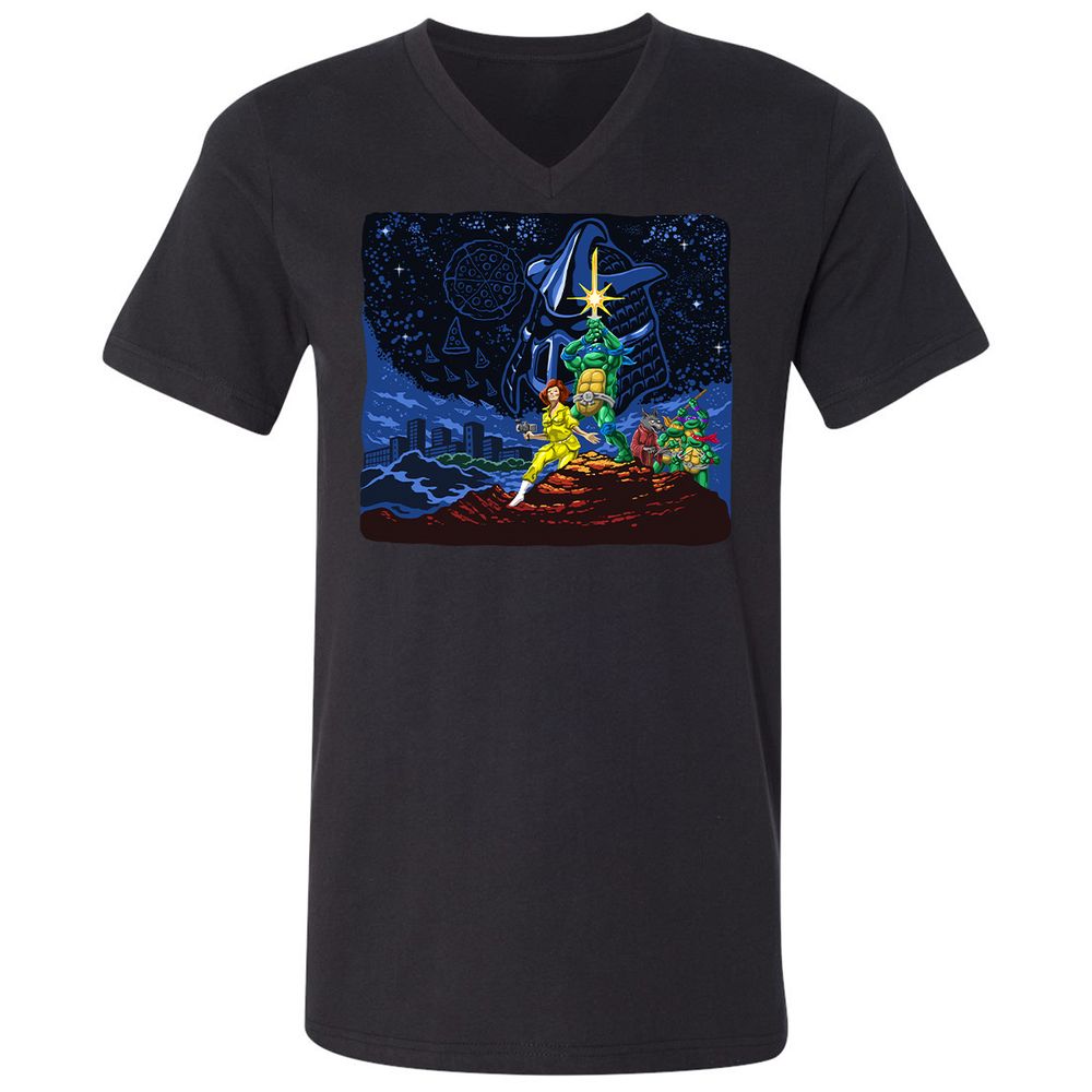 Unisex V-Neck T-Shirt - 9D8XMWLG - Black - 1