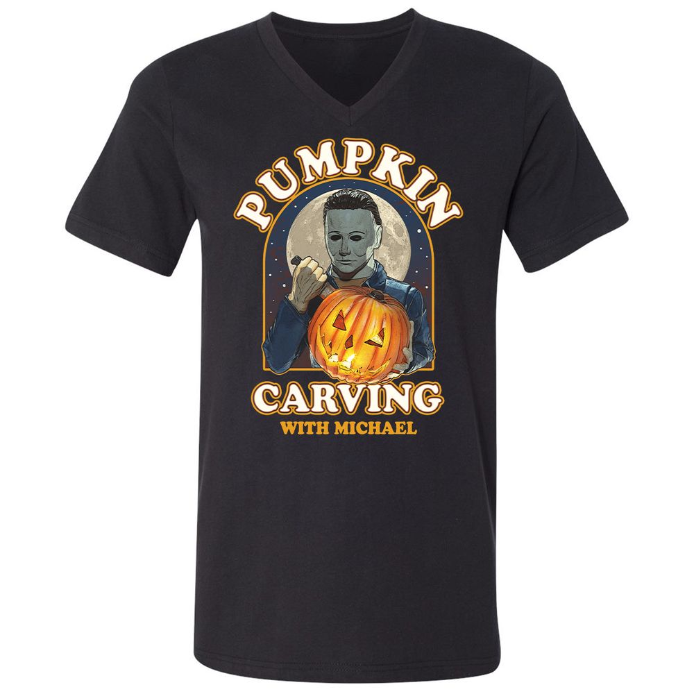 Unisex V-Neck T-Shirt - WK3CV2KG - Black - 1