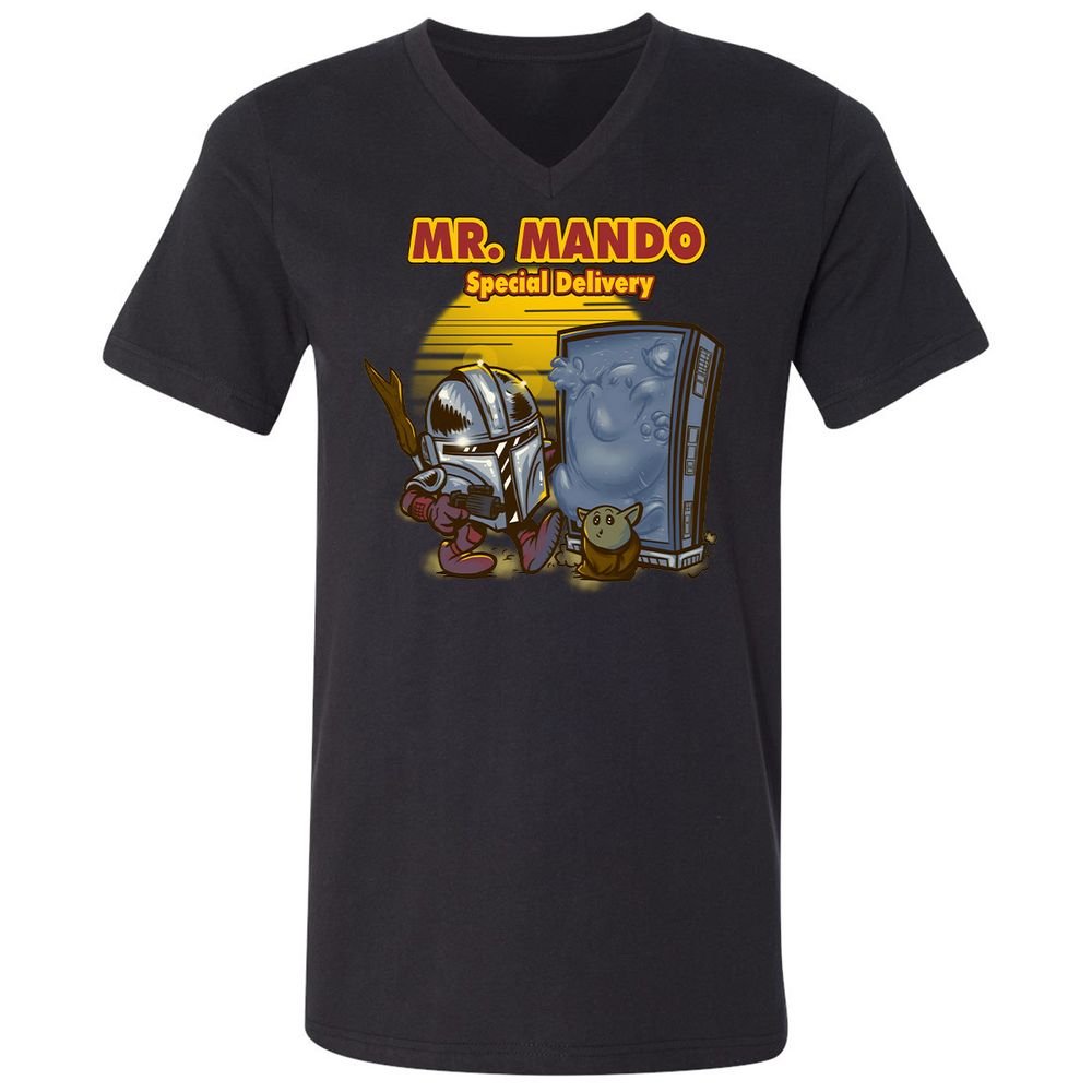 Unisex V-Neck T-Shirt - EPYQS3YE - Black - 1