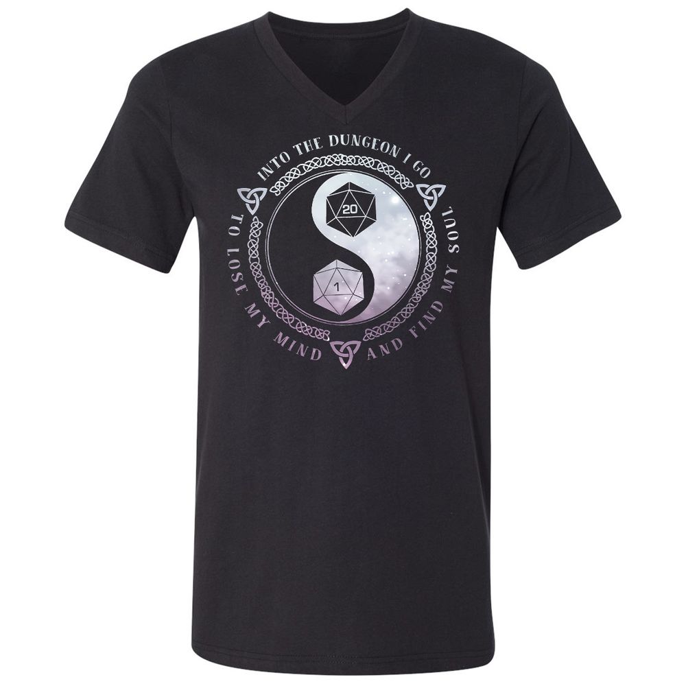 Unisex V-Neck T-Shirt - 8WQV94LW - Black - 1