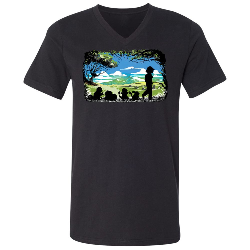 Unisex V-Neck T-Shirt - 1YN83KKR - Black - 1