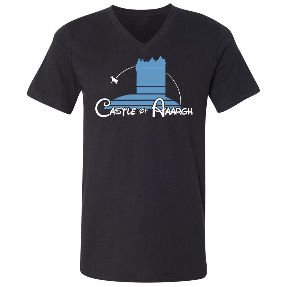 Unisex V-Neck T-Shirt - ZQBYMV76 - Black - 1