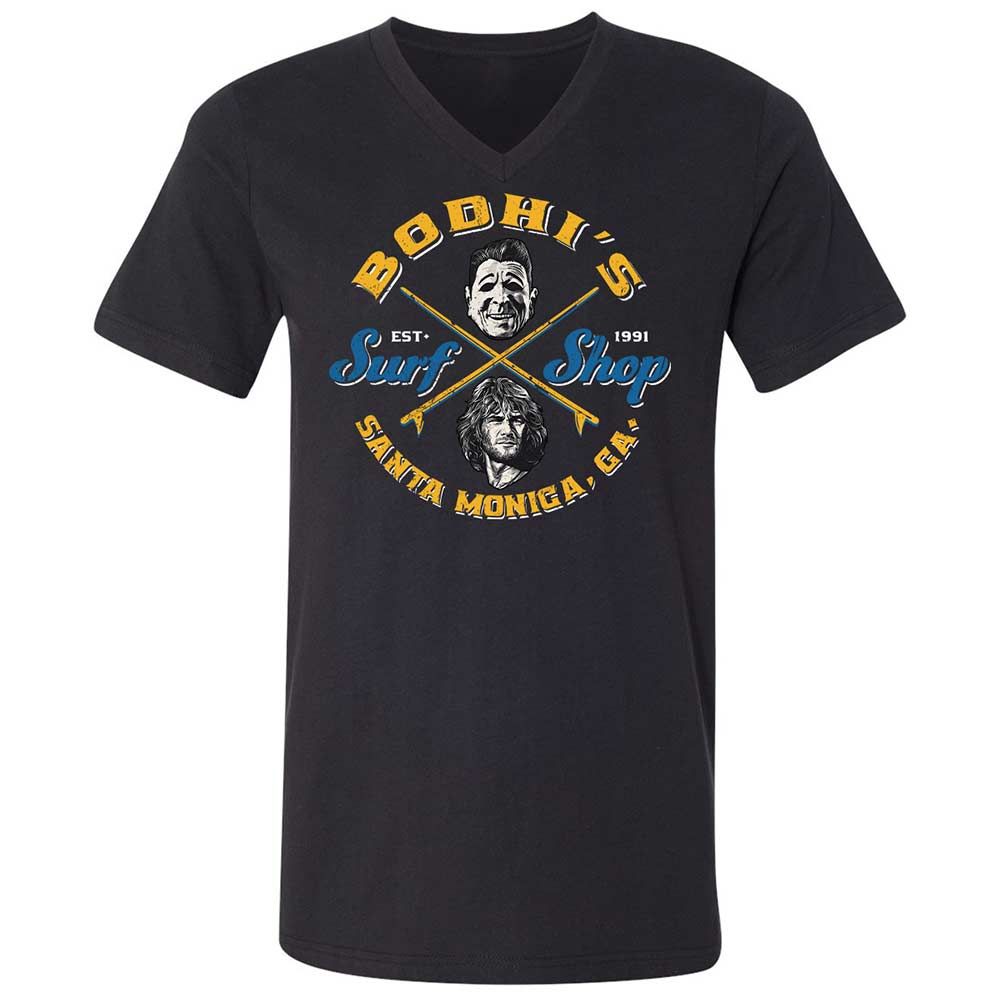 Unisex V-Neck T-Shirt - E9SJ7GZC - Black - 1