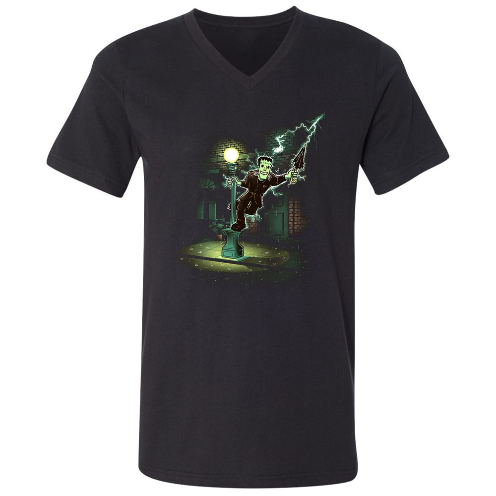 Unisex V-Neck T-Shirt - A8G7CLDX - Black - 1