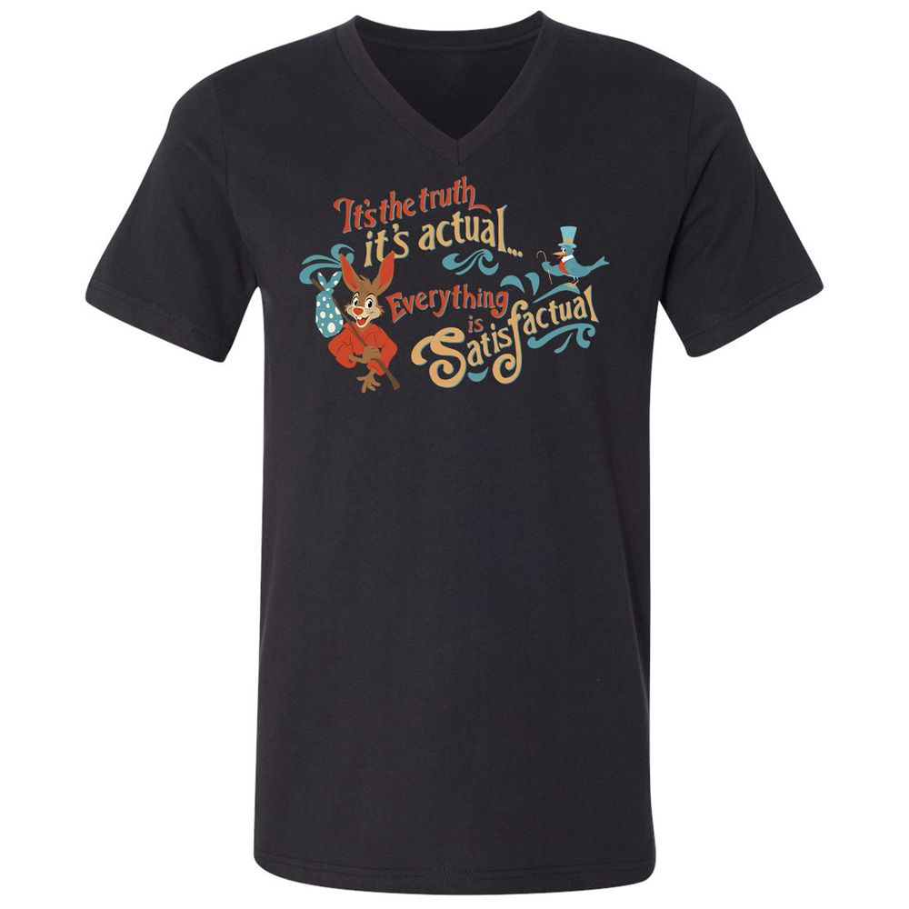 Unisex V-Neck T-Shirt - PQ3GBXTH - Black - 1