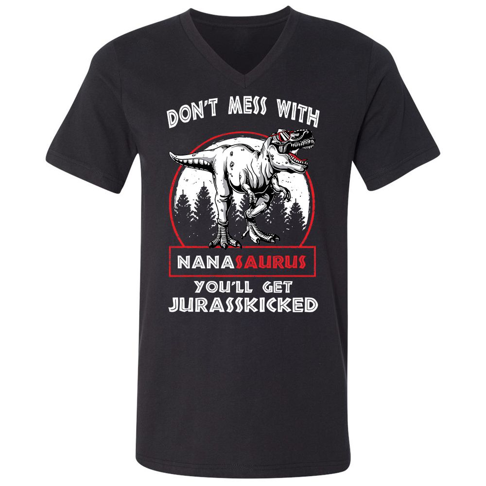 Unisex V-Neck T-Shirt - WUGKNY4E - Black - 1