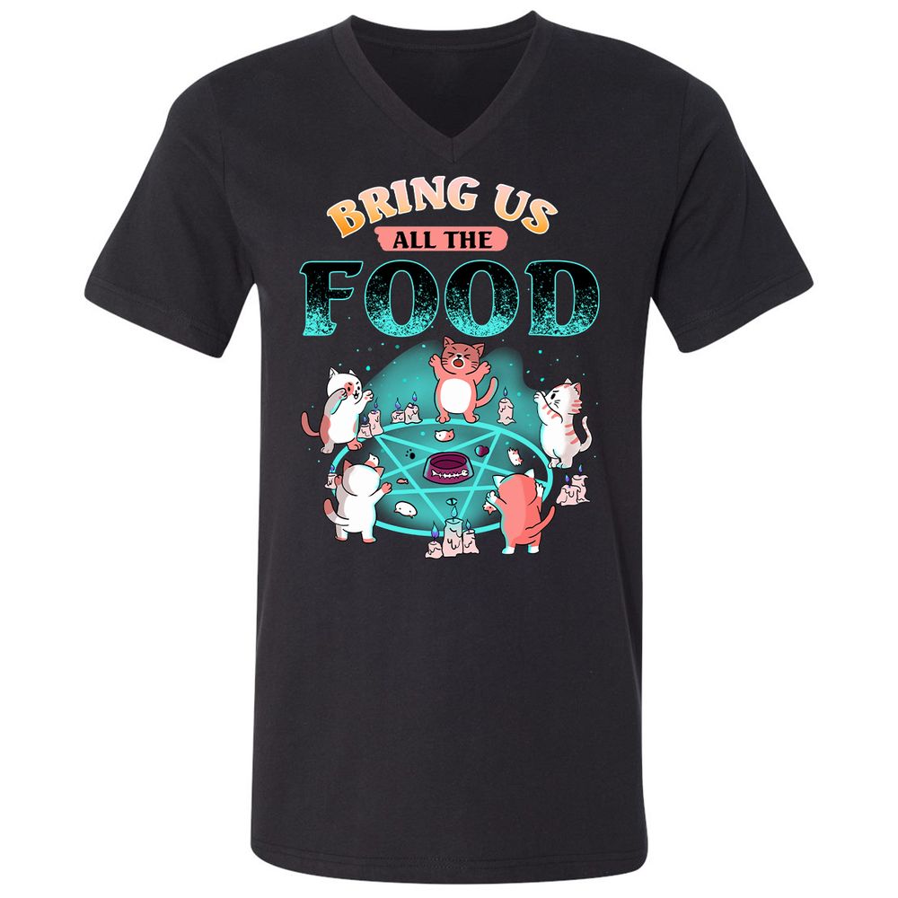 Unisex V-Neck T-Shirt - R1NVUBCZ - Black - 1