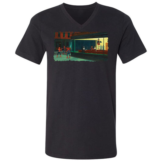 Unisex V-Neck T-Shirt - 7KHMLFJZ - Black - 1