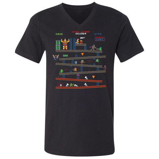 Unisex V-Neck T-Shirt - GHKF9MF2 - Black - 1