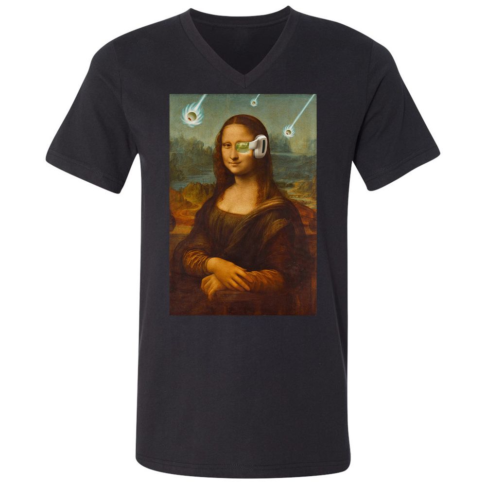 Unisex V-Neck T-Shirt - 8N4M8MJP - Black - 1