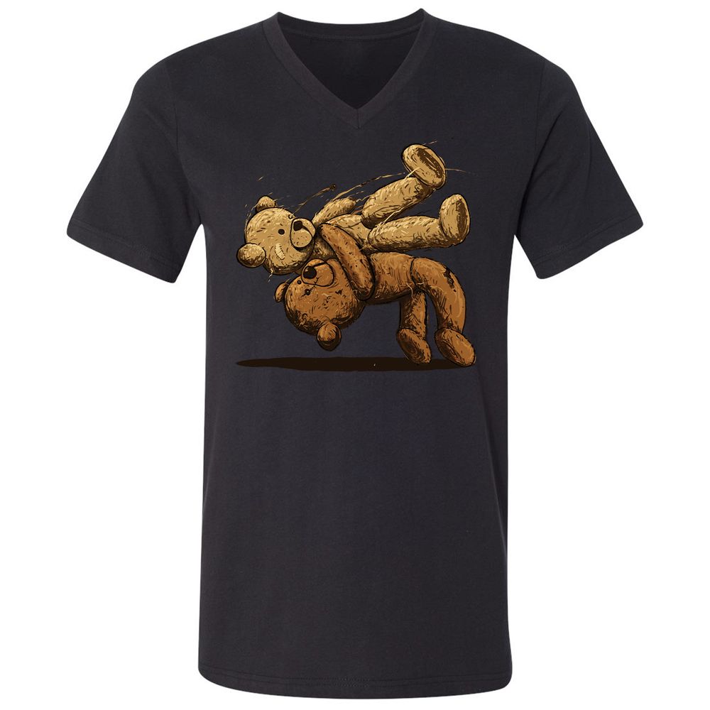 Unisex V-Neck T-Shirt - SS2E5J73 - Black - 1