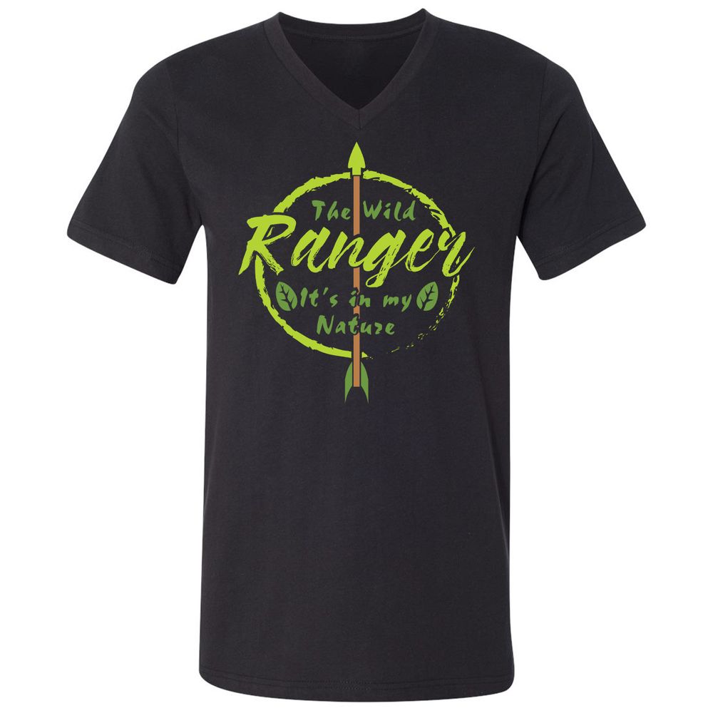 Unisex V-Neck T-Shirt - JHU3JDE3 - Black - 1