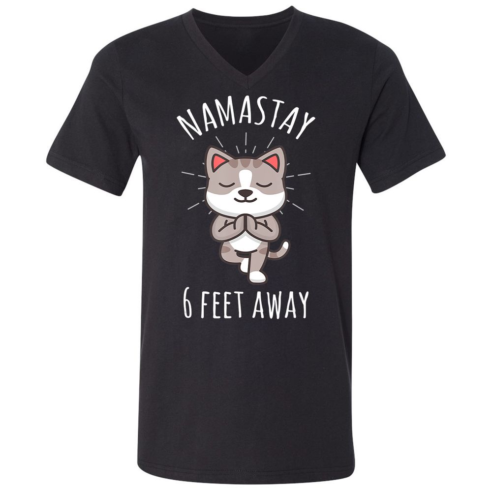 Unisex V-Neck T-Shirt - E3ZS24QX - Black - 1