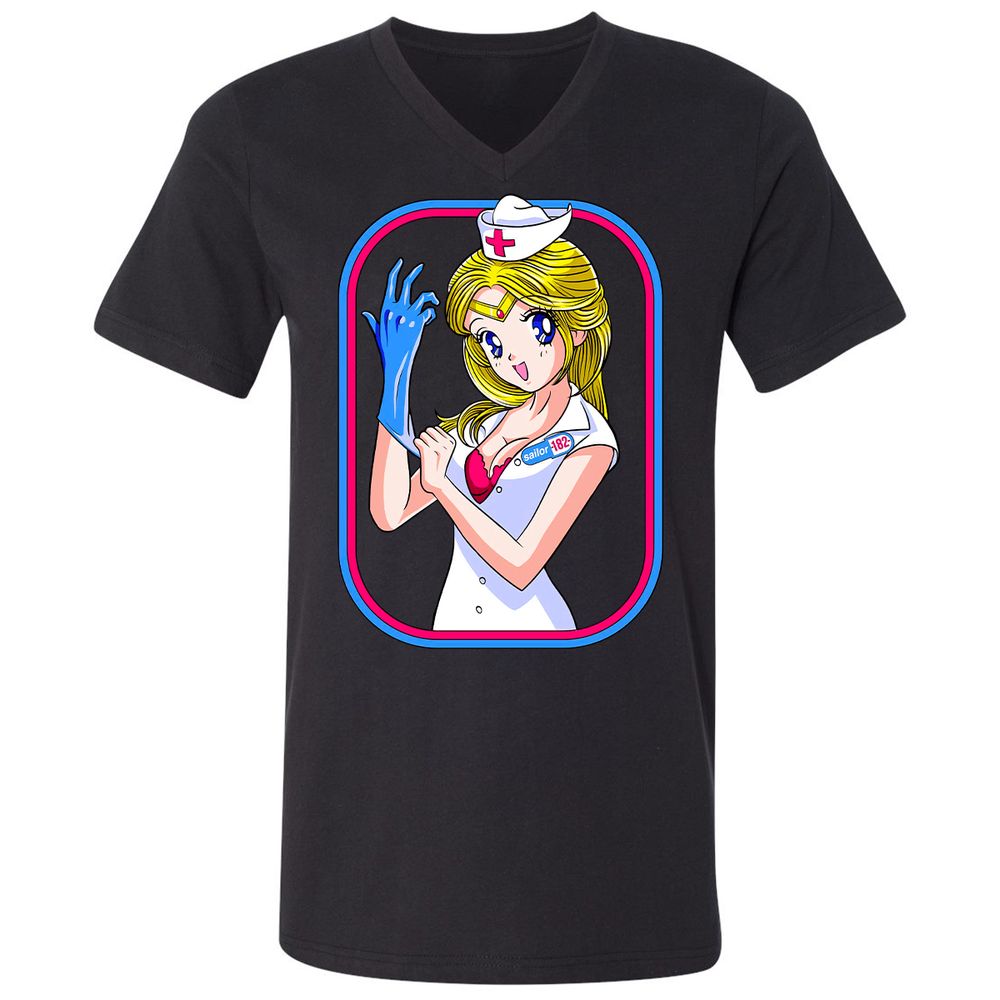 Unisex V-Neck T-Shirt - X7ZT92US - Black - 1
