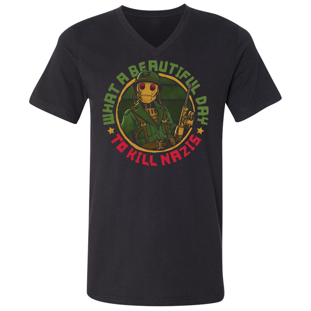 Unisex V-Neck T-Shirt - NLVTLZD2 - Black - 1