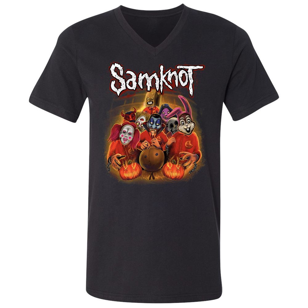 Unisex V-Neck T-Shirt - NR4DX82Q - Black - 1