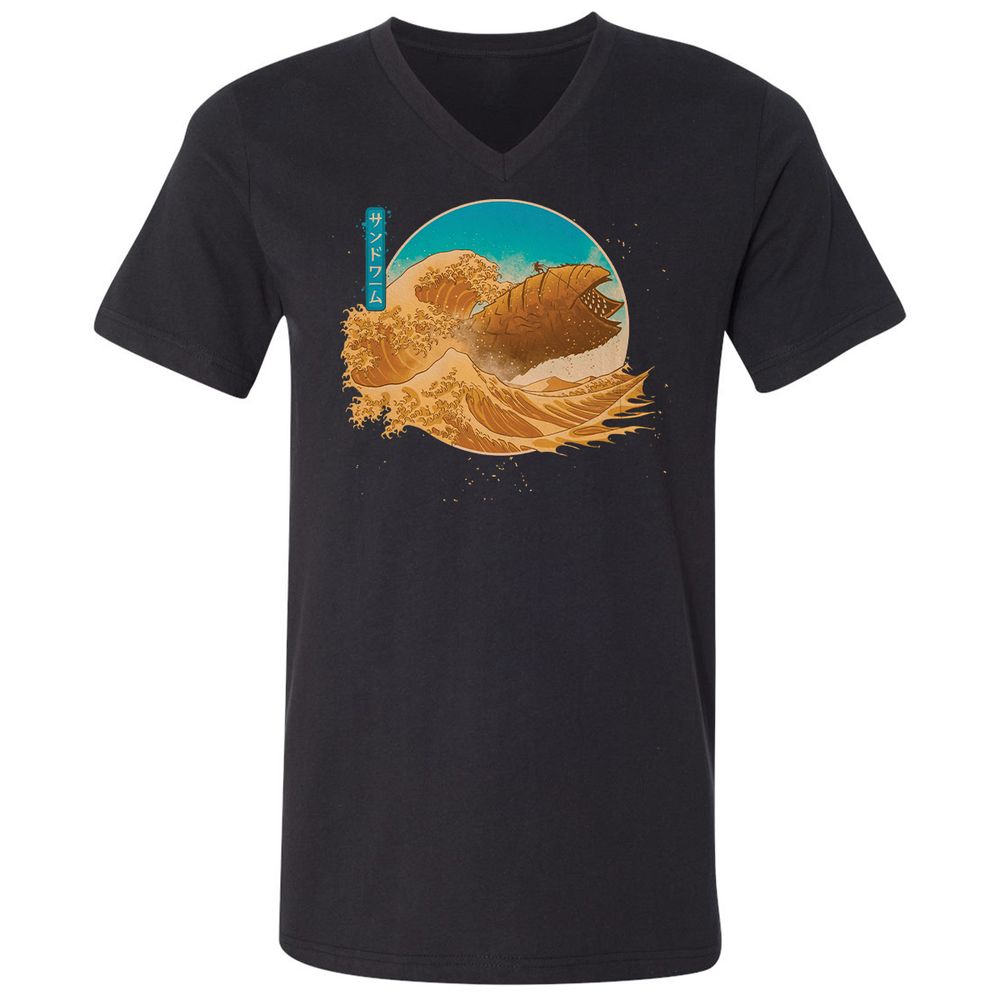 Unisex V-Neck T-Shirt - VXWQQW9Z - Black - 1