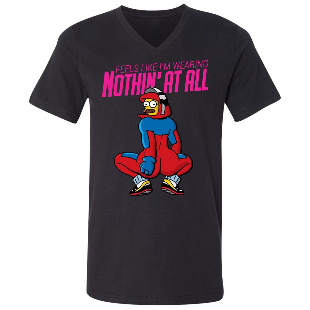 Unisex V-Neck T-Shirt - LN51LAKQ - Black - 1