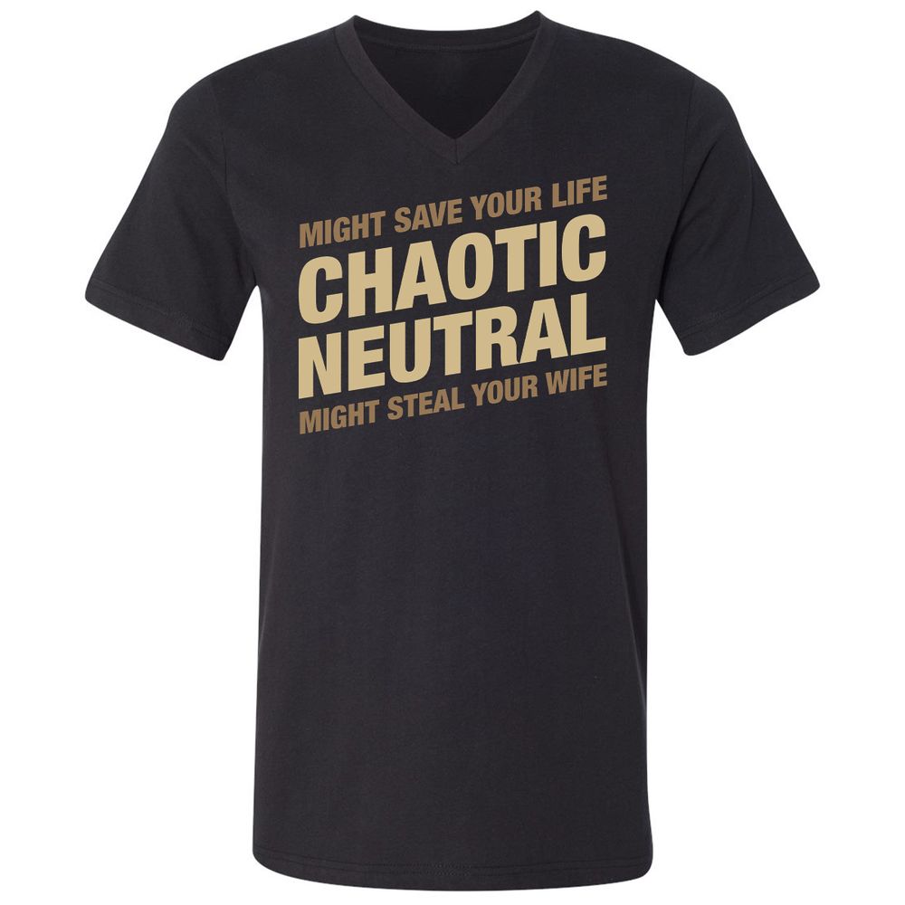 Unisex V-Neck T-Shirt - 1XGNA1N4 - Black - 1