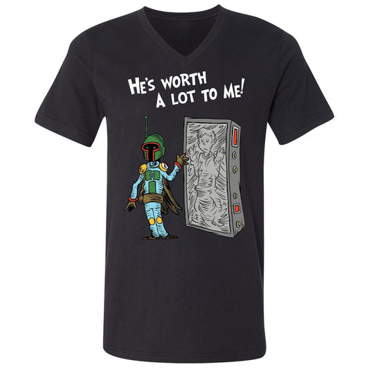 Unisex V-Neck T-Shirt - CXGAYZ3W - Black - 1