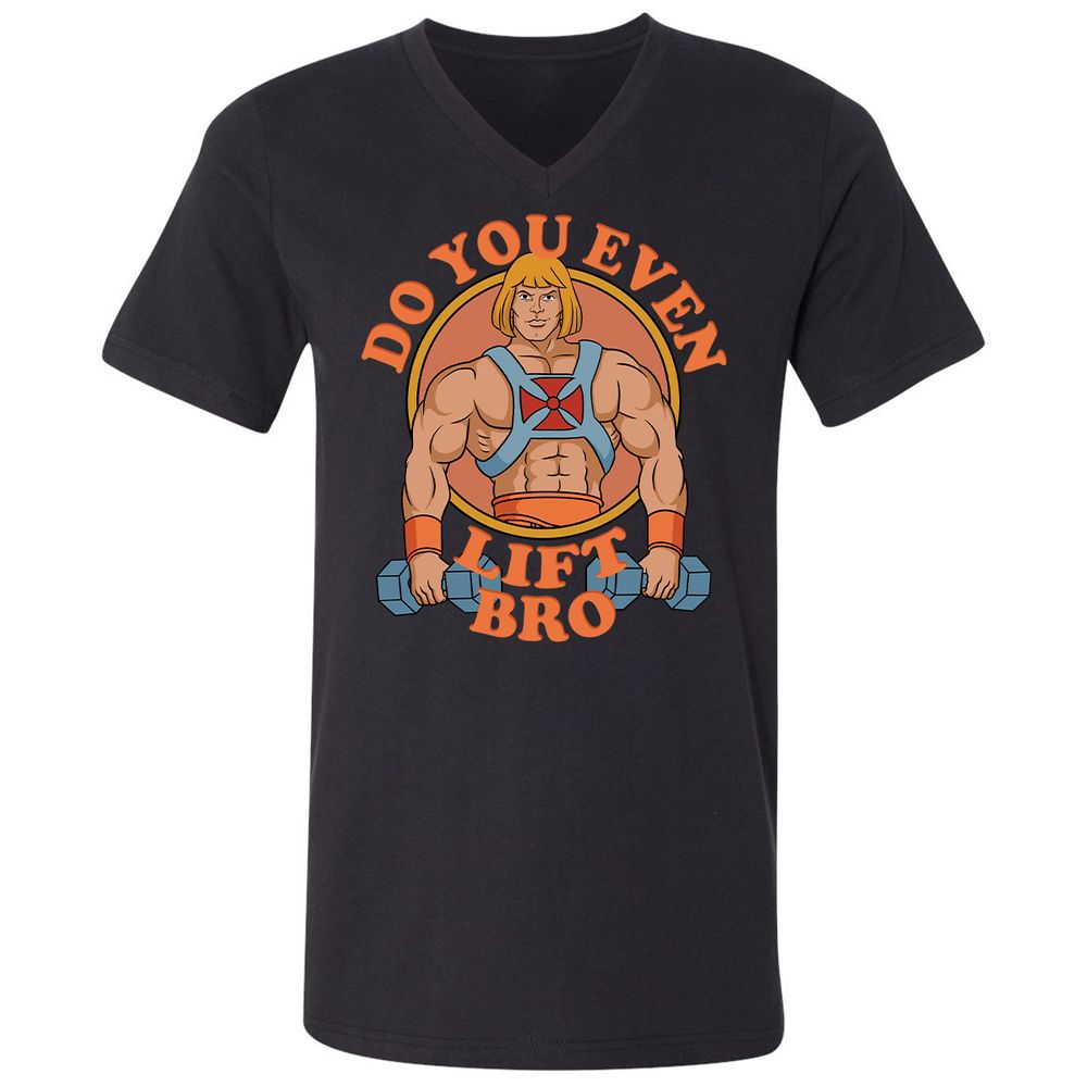 Unisex V-Neck T-Shirt - 7D3ZNB81 - Black - 1