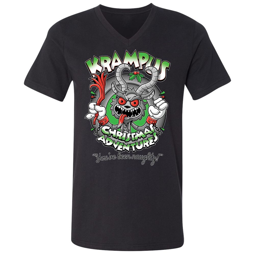 Unisex V-Neck T-Shirt - TTQQH2DU - Black - 1