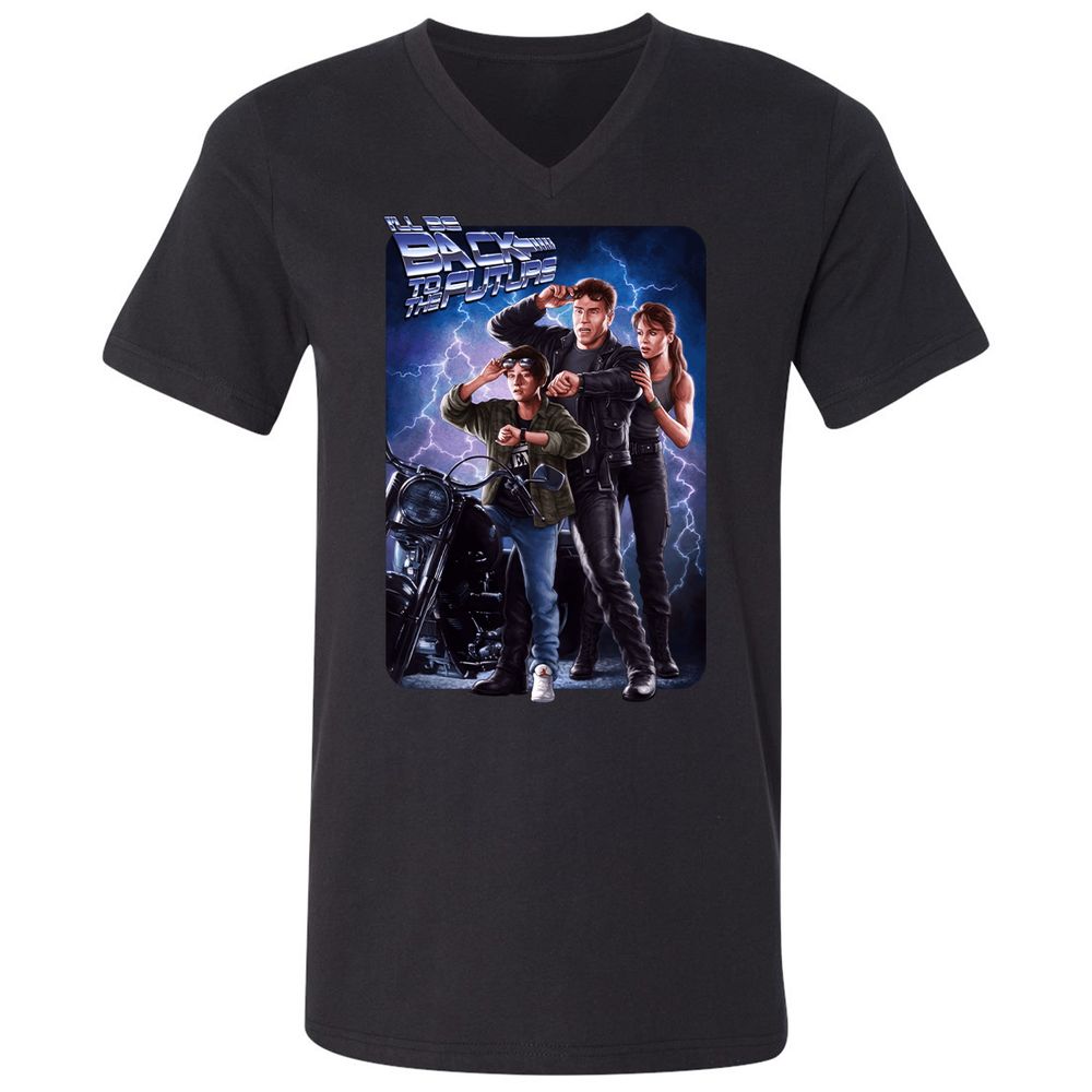 Unisex V-Neck T-Shirt - YSJ39X3Y - Black - 1