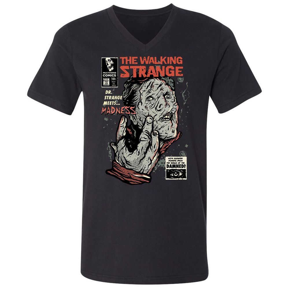 Unisex V-Neck T-Shirt - 4YK7WBK8 - Black - 1