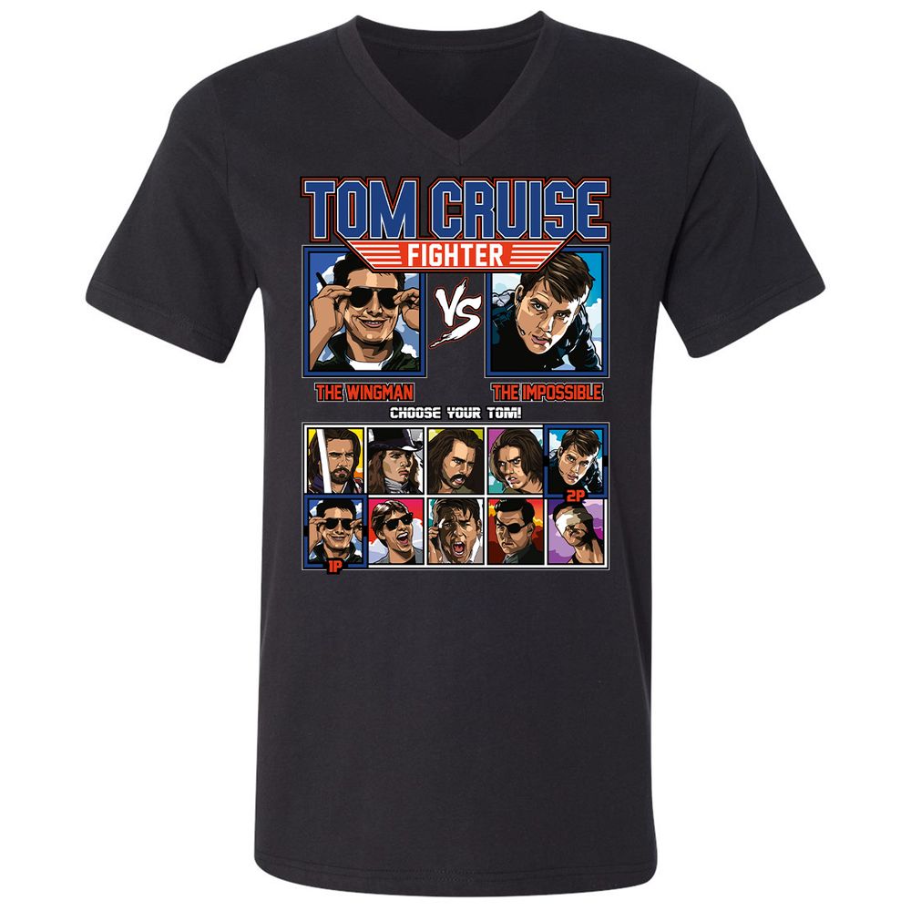 Unisex V-Neck T-Shirt - A1P5KMJH - Black - 1