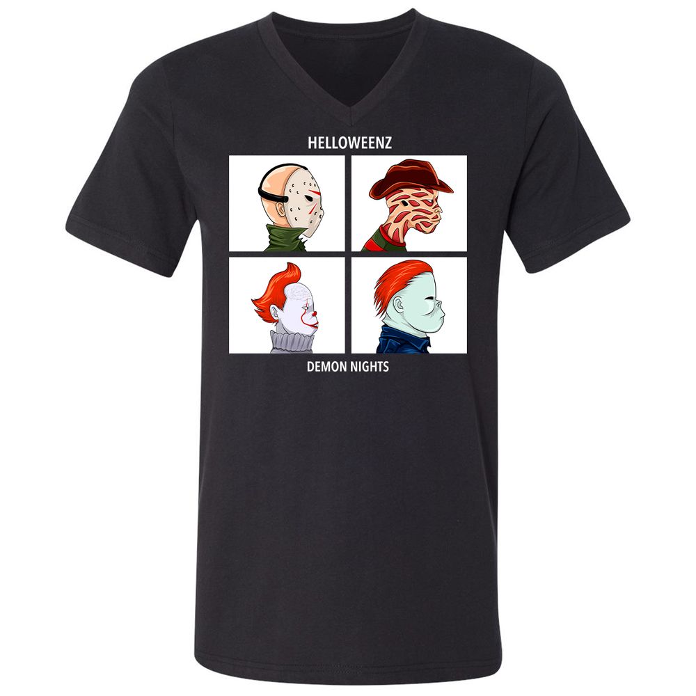 Unisex V-Neck T-Shirt - H1EBDSJJ - Black - 1