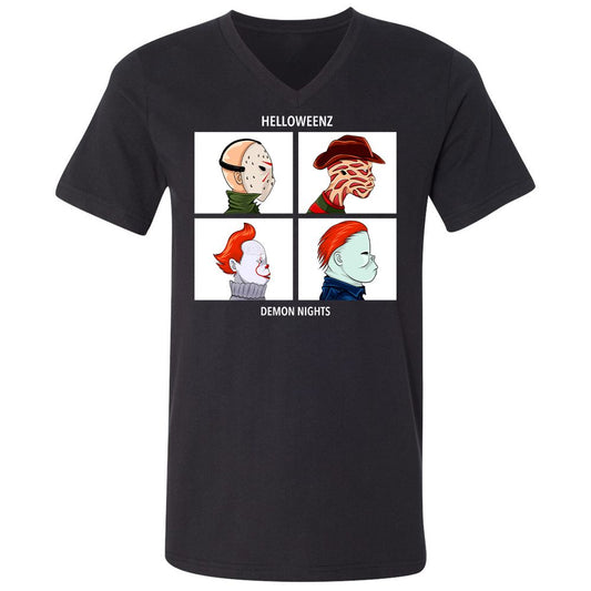 Unisex V-Neck T-Shirt - H1EBDSJJ - Black - 1