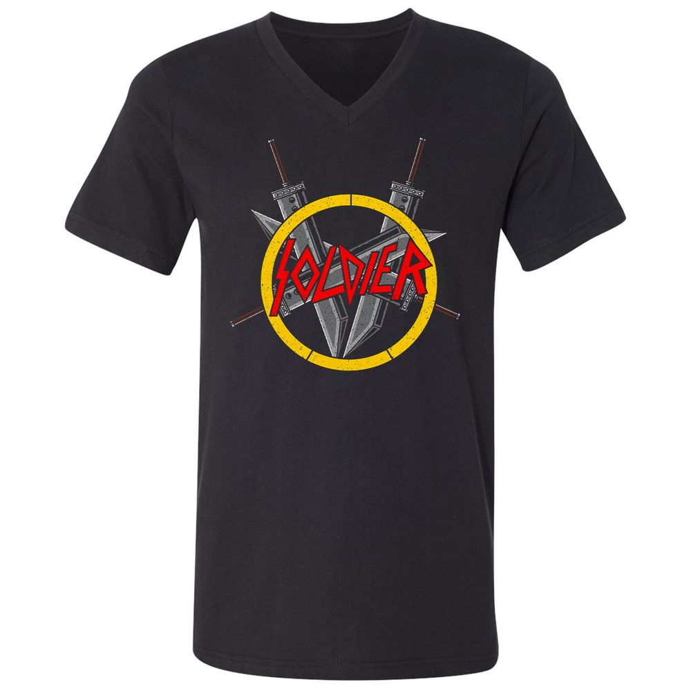 Unisex V-Neck T-Shirt - W4ZU91M4 - Black - 1